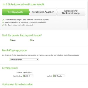 Kreditantrag Barclays Bank