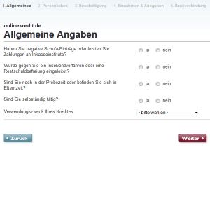 Kreditantrag onlinekredit.de